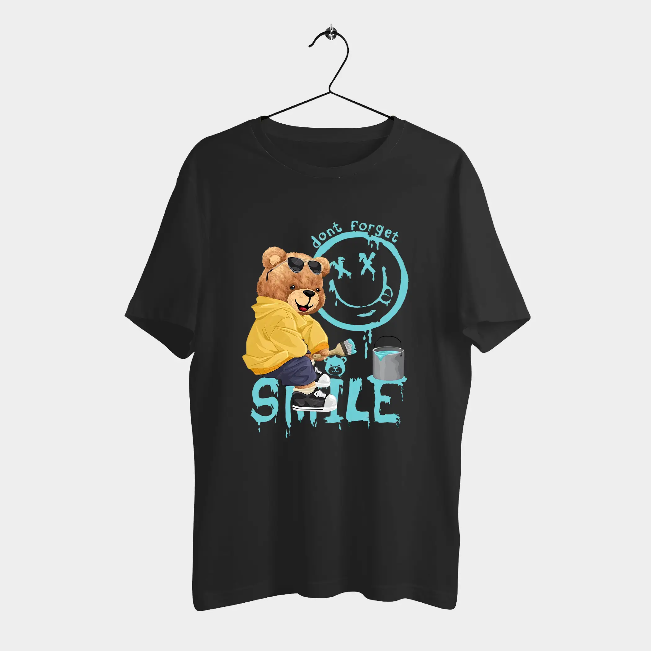 Smile tshirt Teddy | Mad Ted Tee | Cotton T-shirt DTF Print